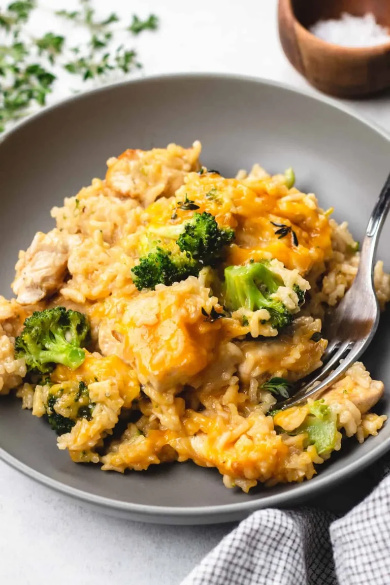 Cheesy Broccoli Chicken and Rice Casserole