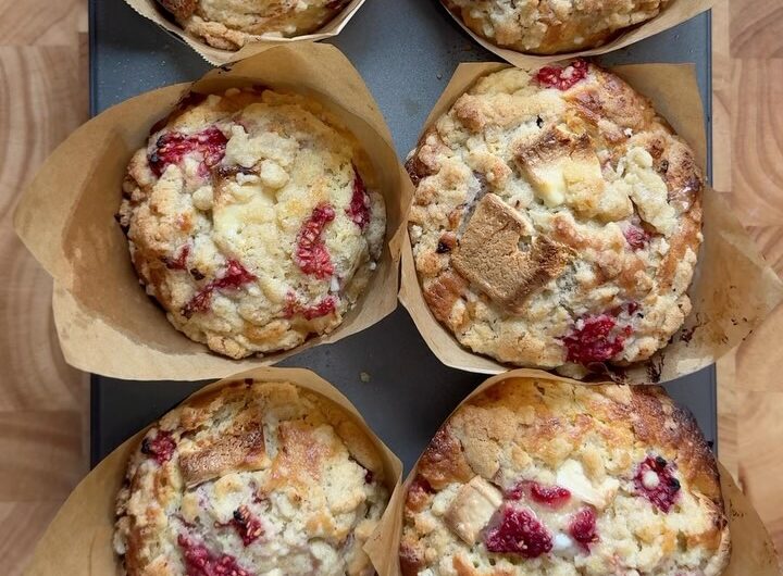 Raspberry White Chocolate Muffins