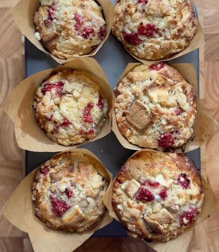 Raspberry White Chocolate Muffins